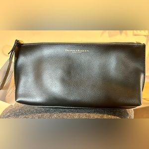 Donna Karan black cosmetic bag clutch, new with tags
